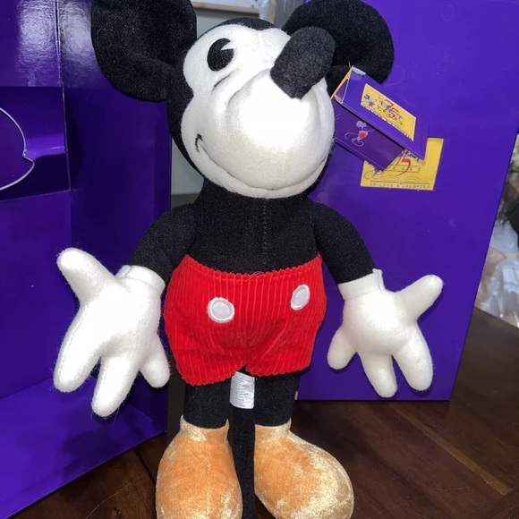 Disney Other - Disneyland Mickey Mouse 13" Plush Doll 75th Anniversary